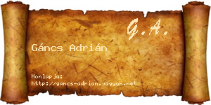Gáncs Adrián névjegykártya