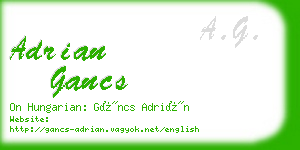 adrian gancs business card